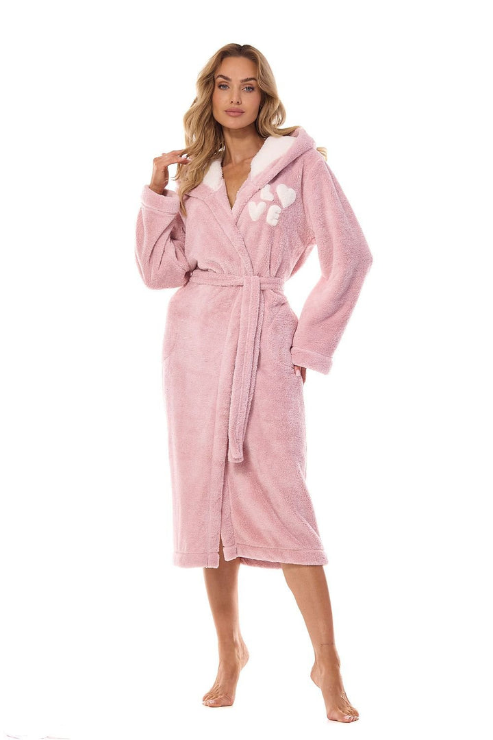 Rosa plyschmorgonrock Loungewear